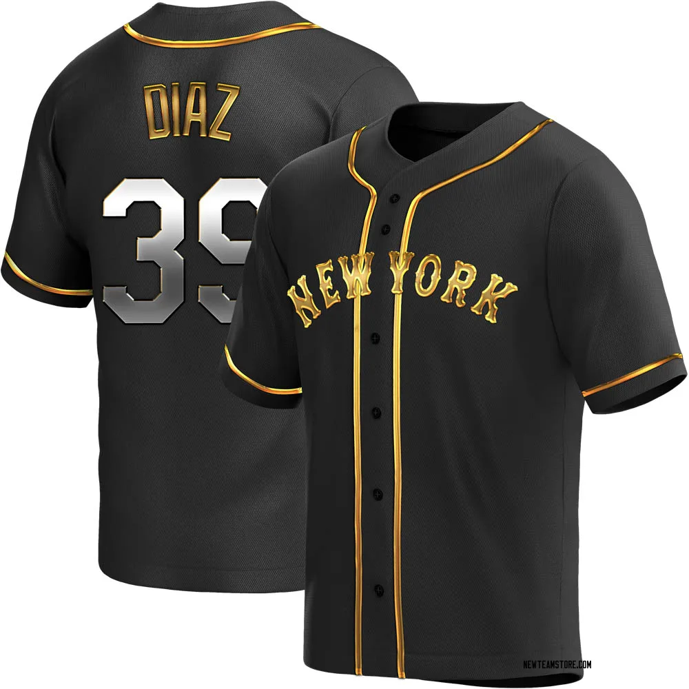 Edwin Diaz Men's Replica New York Mets Black Golden Alternate Jersey - New  York Store